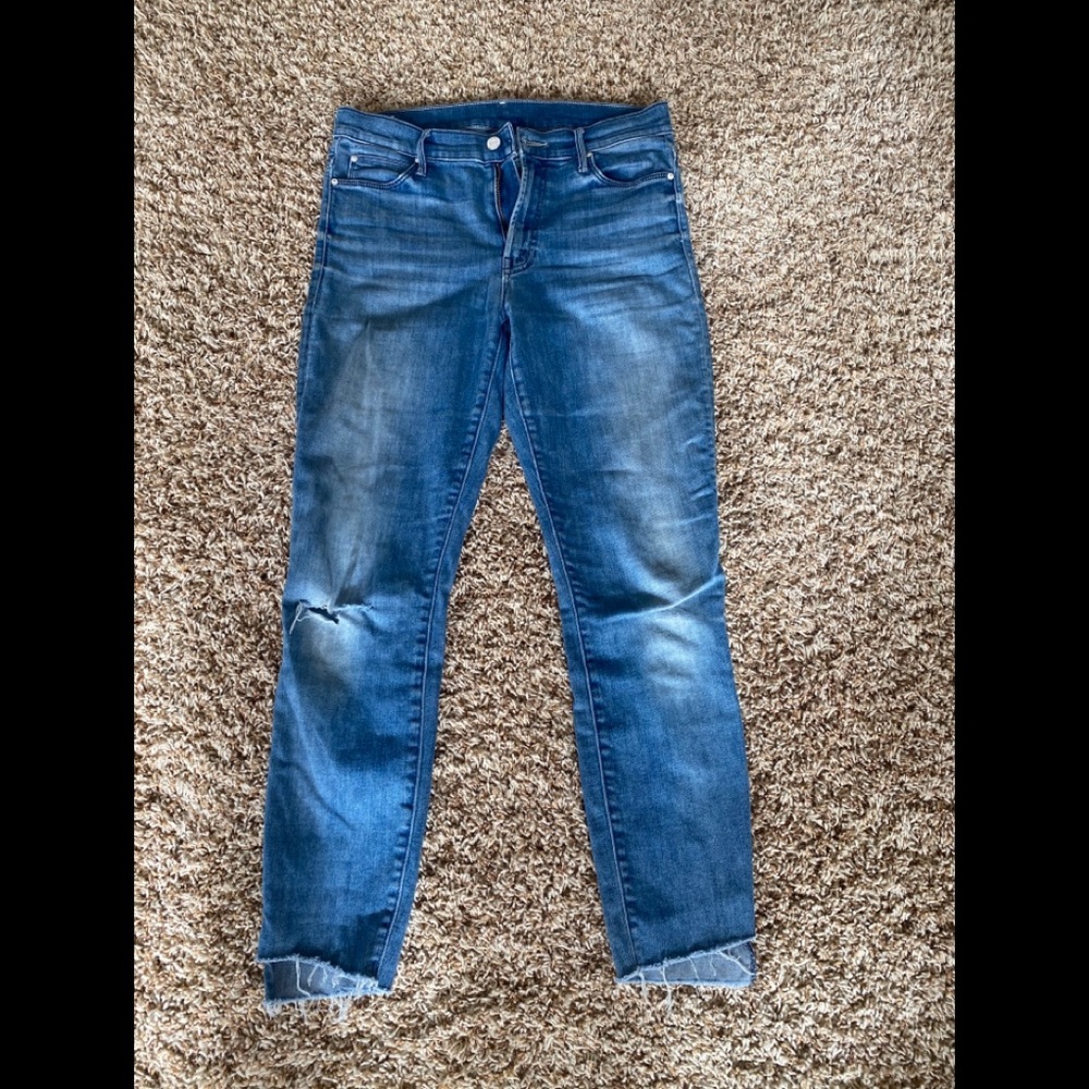 Mother Jeans 28 Stunner Zip ankle step fray